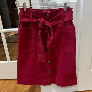 Loft Red Button-Front Women's Skirt